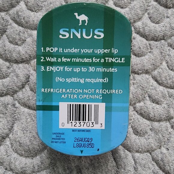 Collectible Camel Snuff Tin-SNUS FROST- 2009-Excellent Condition! - Picture 2 of 2